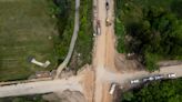 See bird’s-eye view of Saugatuck roundabout construction