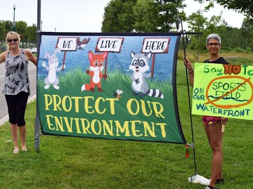 ‘I don’t feel like the people have had a voice’: Weekly protests against Barrie waterfront sports complex continue