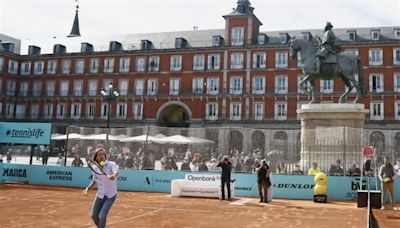 El Mutua Madrid Open 'comenzó' en la Plaza Mayor de Madrid