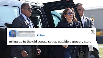 People Are Obsessed With This Video Of Kamala Harris Greeting Reporters On A Tarmac, And It's The Meme...