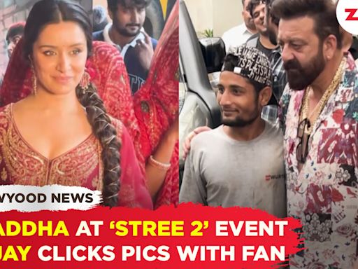 Shraddha Kapoor poses at ‘Stree 2’ song launch | Sanjay Dutt clicks selfie with fans