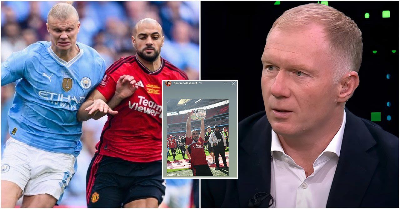 Paul Scholes' Instagram post about Sofyan Amrabat's performance in the FA Cup final goes viral