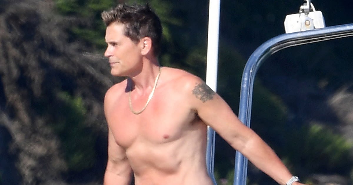 Rob Lowe Shows Off Shirtless Physique at July 4th Beach Party With His Sons