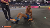 An Italian high jumper literally pulled springs from his shoes after winning the European championship