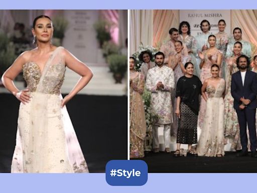 India Couture Week 2024: Lisa Ray turned showstopper for Rahul Mishra's nature inspired collection