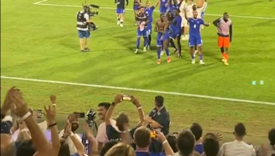 Así ha sido la celebración de los jugadores franceses en la cara de los hinchas argentinos