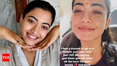 Rashmika Mandanna visits temple, sends blessings to fans; Says,'Hope all your dreams come true' | - Times of India