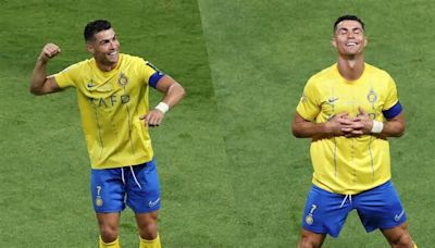 Cristiano Ronaldo marca doblete y a la final de Copa del Rey de Arabia. gesto con Mané
