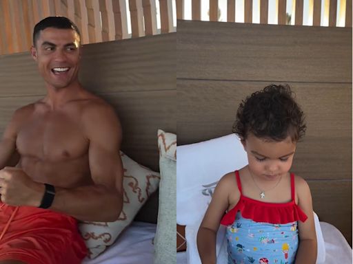 Cristiano Ronaldo exibe momento de fofura com filha caçula