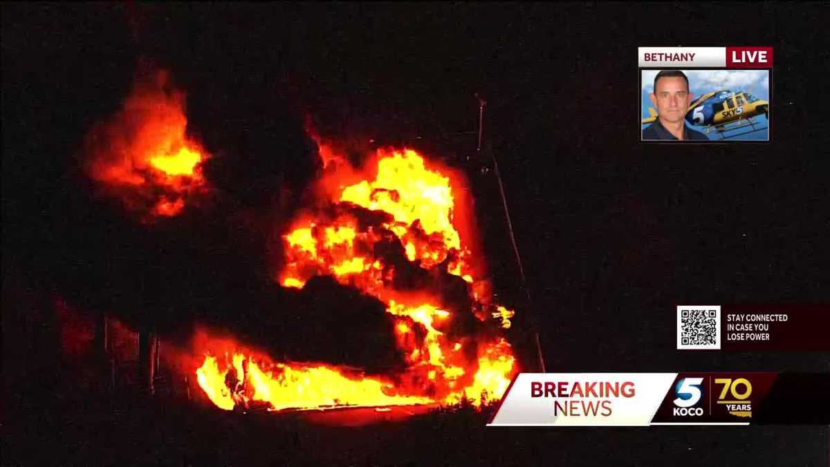 Tank battery fire causes massive flames near Bethany