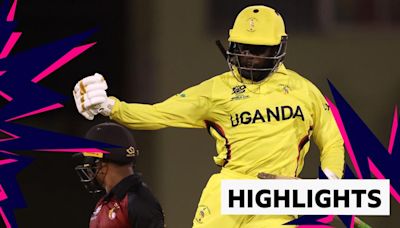 Uganda beat Papua New Guinea to earn first win at a T20 World Cup.