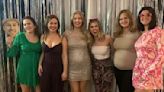 Bride and her four bridesmaids all pregnant at the same time
