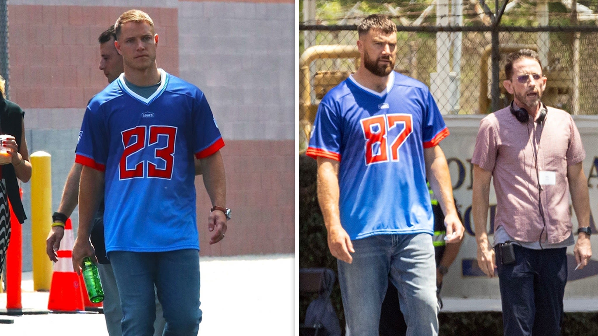 Travis Kelce, Christian McCaffrey Team Up For Commercial Shoot In L.A.