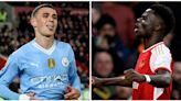 Saka y Foden, protagonistas del Manchester City - Arsenal