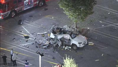 1 person hospitalized after SUV explodes in Van Nuys parking lot