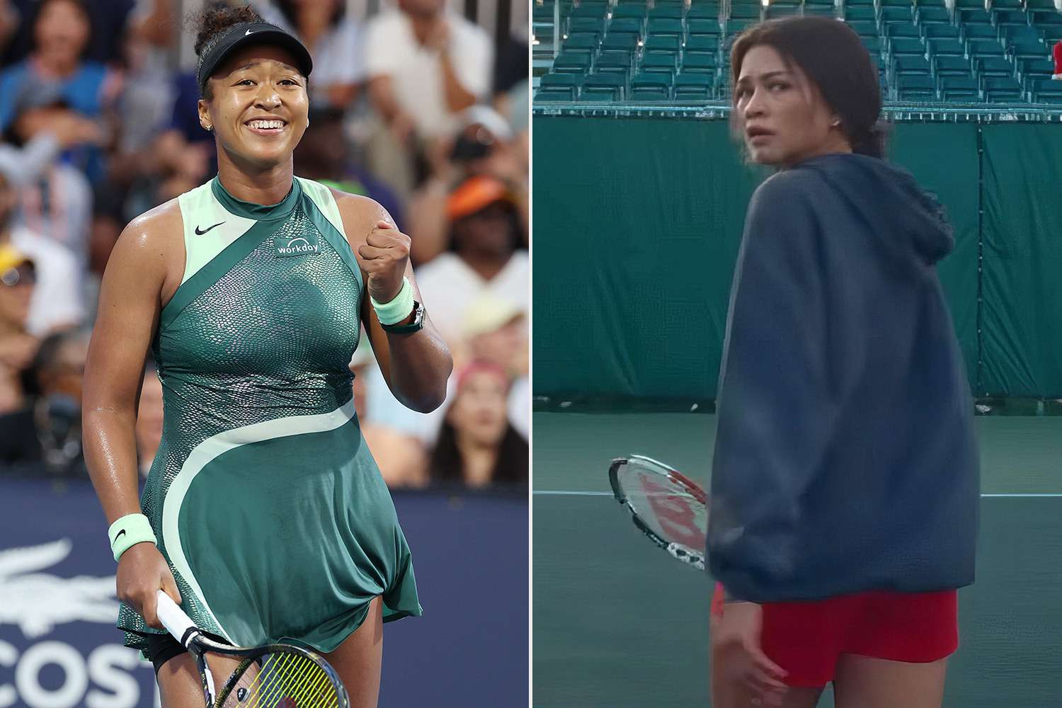 Naomi Osaka Imitates 'Challengers' — After Movie's Screenwriter Says It Was Inspired by Her 2018 US Open Win