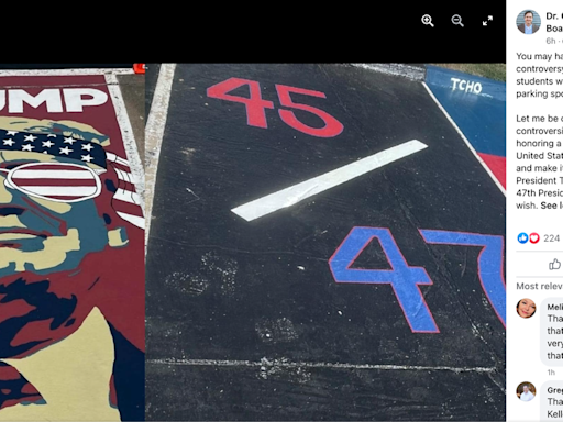 North Texas school district says student’s Trump-themed parking space can stay