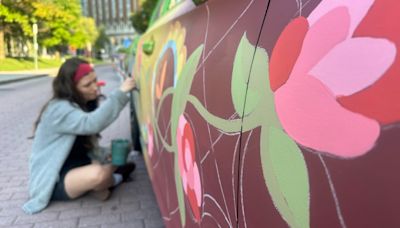 Students paint cars for ArtPrize