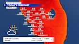 Thursday afternoon highs in the low 90s in some areas