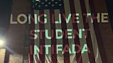 Pro-Palestinian protesters project ‘student intifada’ slogan onto university