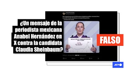 Periodista mexicana Anabel Hernández no llamó a Sheinbaum “pésima persona” en X; el perfil es falso