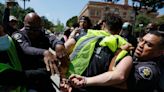 College protests – live: Texas students arrested as Johnson calls on Columbia University president to quit