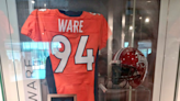 DeMarcus Ware’s Hall of Fame display does not feature a Cowboys jersey or helmet