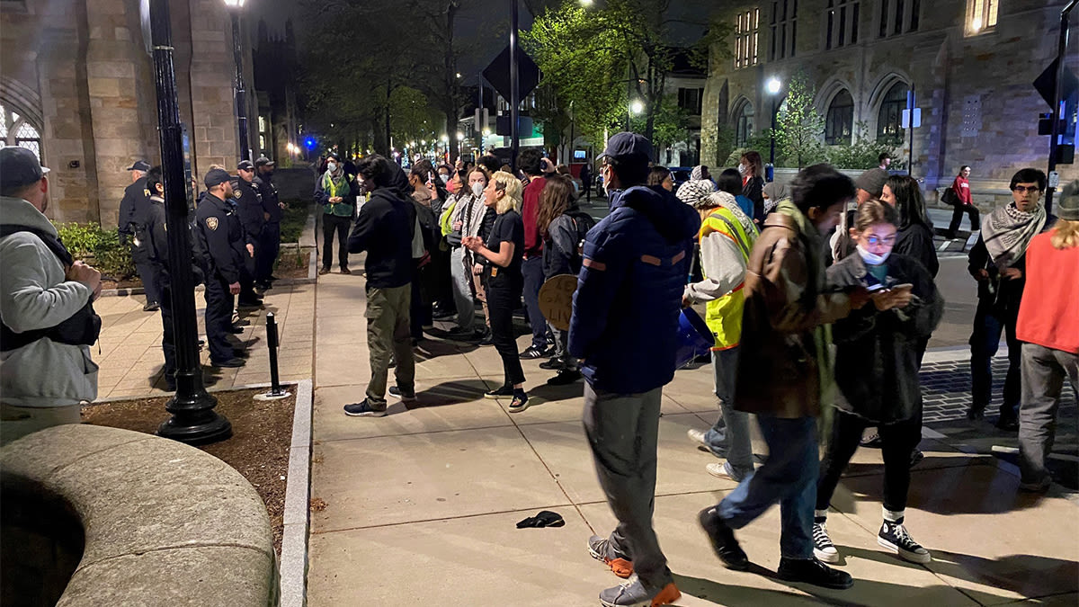 Four arrested at protests at Yale University overnight