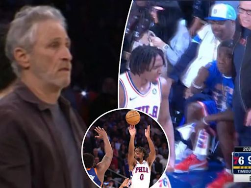 Tyrese Maxey wrecked Knicks’ celebrity row: Tracy Morgan middle finger, ‘seething’ Ben Stiller and a Jon Stewart meme