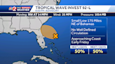 Invest 92-L closes in on Florida's coast, could become short-lived tropical depression