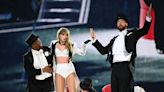 Travis Kelce Joins Taylor Swift Onstage for ‘Broken Heart’ Performance