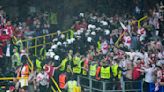 Fighting breaks out between Turkey and Georgia fans inside stadium at Euro 2024