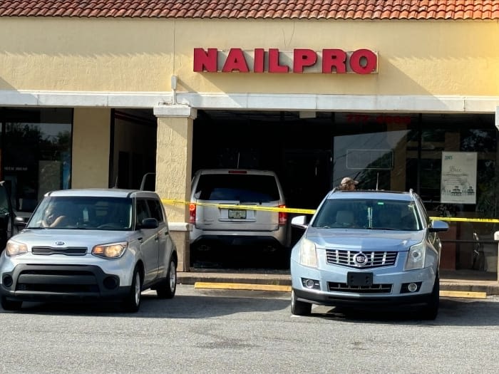 Car crashes into nail salon on Jacksonville’s Westside