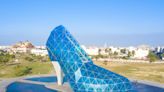 A bright-blue glass church in Taiwan is shaped like a giant version of Cinderella's slipper — take a look