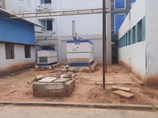 With toilets out of bounds, visitors urinate at the space behind maternity ward at the government hospital in Tiruchi