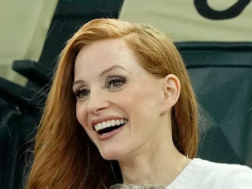 Jessica Chastain brings her kids to women's gymnastics at Olympics