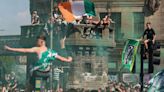 Celtic fans celebrate winning the league by trashing Glasgow