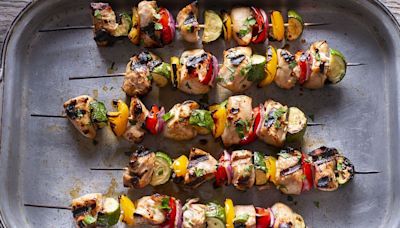 Jamie Oliver's chicken kebabs are super easy to make for a barbecue