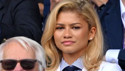 Zendaya Returns To Wimbledon In White Blazer, Pinstripes, And Tie