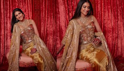 Radhika Merchant Ambani shines in Anamika Khanna and Dolce & Gabbana mixture look for wedding reception