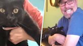 Man's obsessed with rescue cat