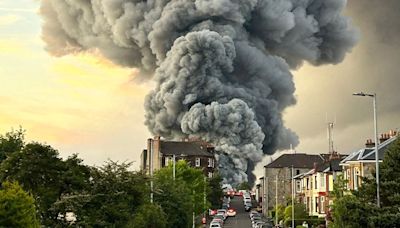 Linwood fire drama as recycling plant goes up in flames with smoke seen for miles