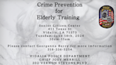 Vidalia Police Department to host Crime Prevention for Elderly Training event on June 18th