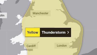 Thunderstorms and flash flooding alert as Met Office issues yellow weather warning