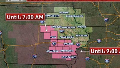 Severe storm risk present in eastern Iowa for Wednesday, watch issued