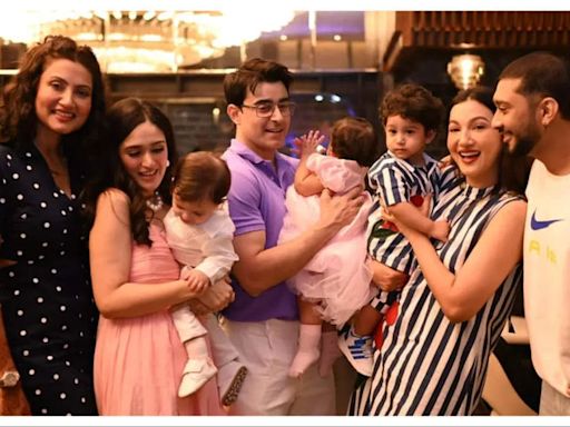 Gautam Rode and Pankhuri's cozy bash for their twins' first birthday - Times of India