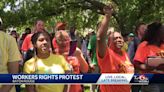 Louisiana workers lead march at state capital protesting bills and proposed costitutional convention