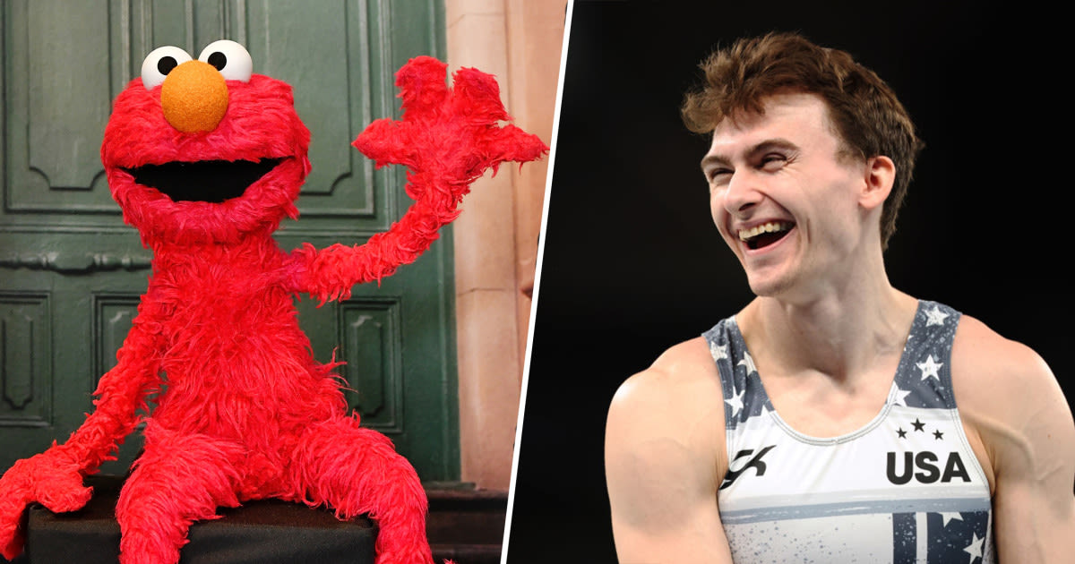 Elmo wants to be a 'specialist,' so gymnast Stephen Nedoroscik gave him perfect advice