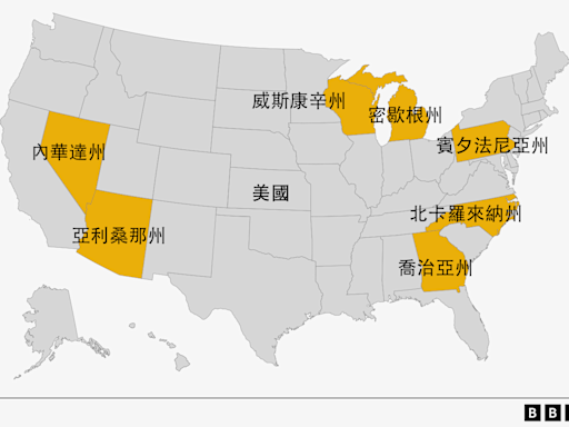 美國大選：可能決定大選的七個關鍵「搖擺州」