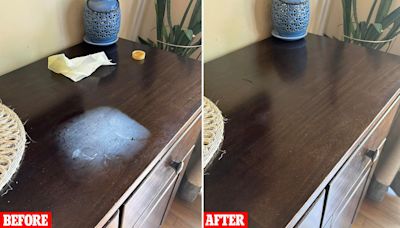 Mum's hack to remove stains from a table using common pantry item